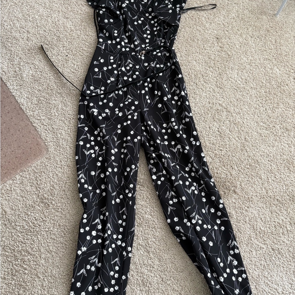 Floral Black Jumpsuit